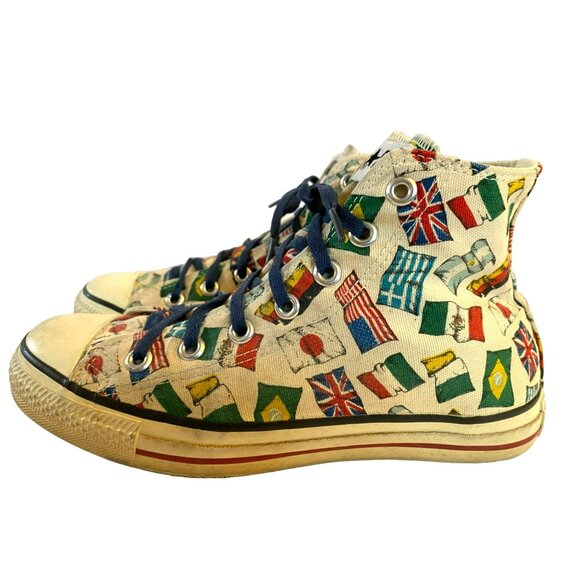 Vintage Converse Chuck Taylor RARE Flags "All Nations" Unisex Womens 8 Mens 6 - Picture 6 of 10
